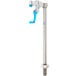 A silver and blue Equip by T&S deck mount push back glass filler pedestal.