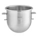 An Estella stainless steel mixer bowl with two handles.