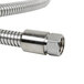 A T&S stainless steel flex hose with a gray metal connector and polyurethane liner.