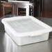 A white Vollrath Traex food storage box lid on a counter.