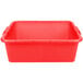 A Vollrath red plastic Traex Color-Mate drain box.