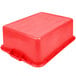 A red plastic Vollrath Traex drain box with a lid.