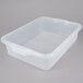 A white plastic Vollrath Traex food storage container with a lid and holes.