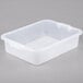 A white plastic Vollrath Color-Mate food storage container with a lid.