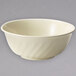 A white bowl with a curved design and a white rim.