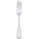 A silver Oneida Stanford stainless steel dinner fork with a white background.