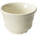 A close-up of a white GET Princeware melamine bowl with a round base.
