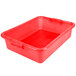 A red plastic Vollrath Color-Mate storage container with a snap-on lid.