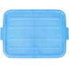 A Vollrath blue plastic lid for a food storage box with raised lines.