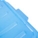 A Vollrath Traex blue plastic lid for a food storage box with a raised snap-on design.