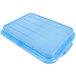 A blue plastic Vollrath Color-Mate bus tub lid.
