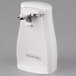 A white Proctor Silex electric can opener with a metal handle.