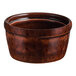 An Acopa Keystone chestnut porcelain ramekin on a table.
