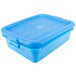 A Vollrath Traex Color-Mate blue plastic food storage container with lid.