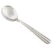 A Oneida Unity stainless steel round bowl soup spoon with long handles.
