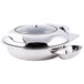A Tablecraft stainless steel chafing dish with a silver lid.