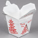 A white Fold-Pak Chinese take-out box with red writing and a wire handle.