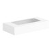 A rectangular white bakery box with a transparent window on top.