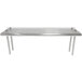 An Advance Tabco stainless steel rear mounted table shelving unit.