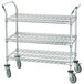 Advance Tabco WUC-2442P 24" x 42" Chrome Wire Utility Cart with Poly Casters Main Thumbnail 1