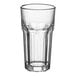 An Acopa Memphis clear glass highball tumbler.