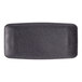 A dark gray rectangular melamine platter.