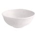 A large white round melamine bowl with a subtle speckled pattern.
