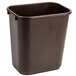 A brown rectangular Continental wastebasket.