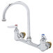 T&S B-0331-CC Wall Mounted Faucet with 8" Centers, 5 11/16" Swivel Gooseneck, Eterna Cartridges, and CC Connections Main Thumbnail 1