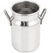 An American Metalcraft stainless steel milk can creamer with two handles.