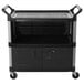Rubbermaid FG409500BLA Xtra Black 300 lb. Equipment Cart with Lockable Doors Main Thumbnail 1