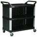 Rubbermaid FG409300BLA Xtra Black 300 lb. Utility Cart with Enclosed End Panels on Three Sides Main Thumbnail 1