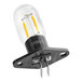 An LED bulb with a black mounting base and two metal prongs, designed for commercial microwaves.