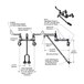 A technical diagram of a T&S Wall Mount Mop Sink Faucet with wrist action handles.