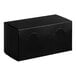 A black rectangular bakery box designed for cupcakes or baked goods.