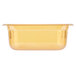 A yellow rectangular Vollrath high heat plastic food pan.