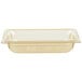 A white rectangular plastic food pan with a lid.