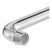 A chrome low-profile deck-mount pre-rinse faucet with a mesh aerator at the spout.
