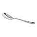 A stainless steel heavy weight teaspoon with a simple, polished design.