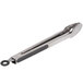 Tablecraft 2012 12" stainless steel tongs with black handle.