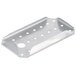 A stainless steel Vollrath 1/4 size false bottom tray with holes.