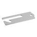 A flat, rectangular metal rolling pin bracket with a slot and a hole, designed for use with specific Estella models.