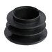 A black round Advance Tabco shelving post cap with three holes.