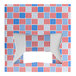 A rectangular bakery box with a patriotic red, white, and blue USA-themed print and a window on the front.