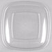 A clear square plastic lid for Sabert square bowls.
