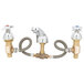 A T&S deck mount medical faucet with 4-arm handles and 2 spouts.