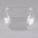 A clear Sabert PET square bowl with a lid.