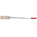 A FMP 26" broiler and grill cleaning brush with a long metal handle and a red wooden handle.