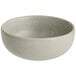 A small, round, ash gray bowl with a matte finish.