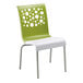 Grosfillex US835152 Tempo Stacking Resin Chair with Fern Green Back and White Seat - 4/Pack Main Thumbnail 1